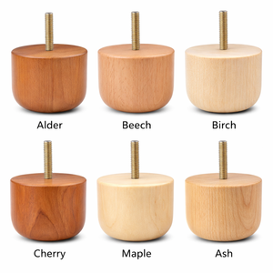 Short Round Solid Wood Heavy Duty Bedroom Furniture <b>Leg</b> Natural Finish OEM Custom Manufacturer Factory - Product Image 3