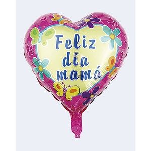 Globo de Aluminio con Diseño Floral Rosa en Forma de Corazón de 45cm (18in) para Fiestas, Feliz Día de la Madre - Product Image 5