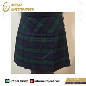 Kilt d'été pour femmes de style vintage, élément de fête mignon avec boucles de bracelet en cuir élastiques rapides et magnifiques en tissu tartan - Product Image 5