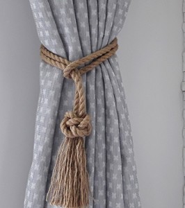 Rustic Tie <b>Curtains</b>..Friendship and Love Knot..<b>Nautical</b> Natural Jute Rope..<b>Curtain</b> Tie Back - Product Image 2