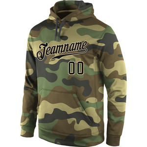 Haute qualité confortable bonne qualité personnalisé cousu camouflage noir-crème sport pull sweat au service à capuche - Product Image 3