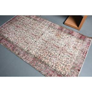 พรมขนสัตว์สไตล์ตุรกีโบราณสีเบจและชมพูแบบ3.8ft x 6.6ft พรมห้องนั่งเล่นพร้อมแผ่นรองยางขนาด9x12 - Product Image 4