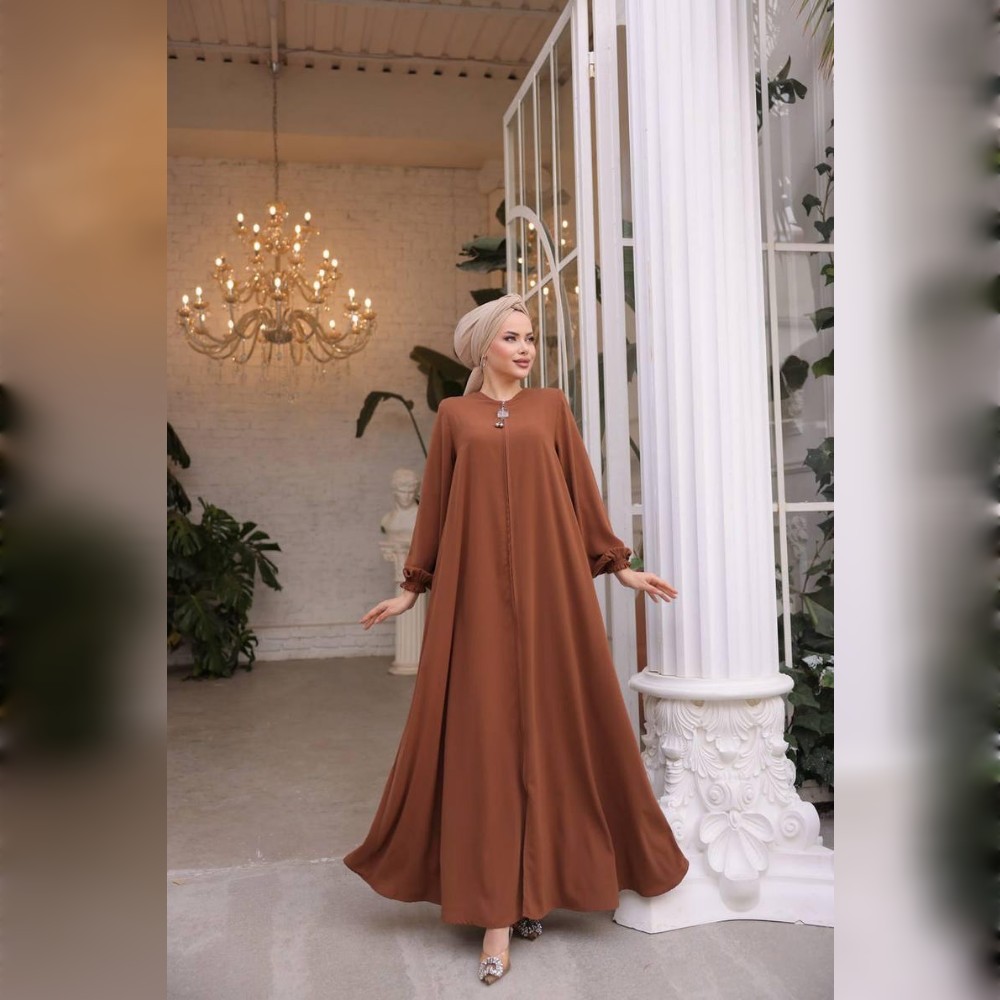 chinese dress ladies AFAVOM Turkey Abaya for Women Islamic Muslim Prayer Dress Long Sleeve  Embroidered Open Front Cardigan Kaftan Ankle Length Dubai Robe Maxi Dress  Casual Turkish Modest Dress with Belt Gray S at Amazon main image 0