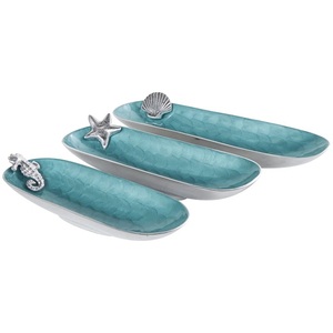 Plateau de service fini en émail de forme ronde décorative moderne de qualité supérieure pour le désherbage de la cuisine à domicile et l'utilisation des fêtes - Product Image 4