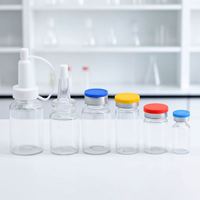 Flacons tubulaires en verre médical transparents avec logo personnalisé, 2 ml à 30 ml, avec impression sérigraphique et gravure pour usage pharmaceutique