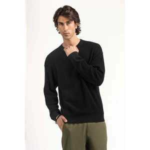 Suéter de Algodón 100% para Hombre, Corte Regular, MN-SWT-WS25-074 B, con Cierre, Logotipo, Rayas y Decoración Estampada para Primavera y Otoño - Product Image 1