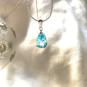 Topaze bleue pierre précieuse 925 timbre pendentif bijoux 925 argent Sterling parfait cadeau de mariage topaze bleue pour l'amour avec de haute qualité - Product Image 3