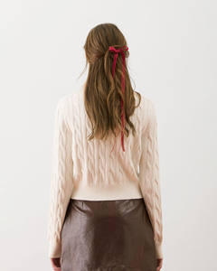 Suéter de Punto Formal de Manga Larga 100% Algodón para Mujer, Corte Regular con Tejido de Retazos por Routine - Product Image 2