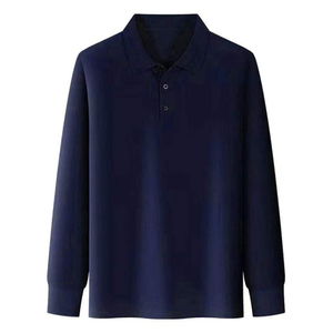 เสื้อโปโลแขนยาวคอโปโลผ้าฝ้าย100% หรูหราสำหรับผู้ชายขายส่งตามสั่ง - Product Image 3