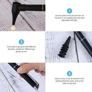 Juego de Instrumentos de Otoscopio Manual Portátil de Acero Inoxidable Quirúrgico Astrin con Luz de Alto Brillo para Inspección Diaria del Oído - Product Image 3