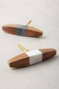 Perillas de madera de mármol para cajones de cómoda, elegantes tiradores hechos a mano, diseño adecuado para decoración del hogar vintage y contemporánea - Product Image 3