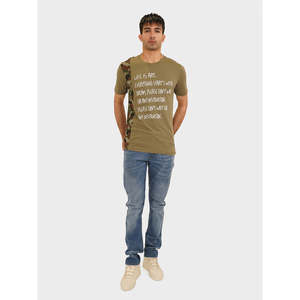 T-shirt confortable et ajusté ONDINE 100% coton et modal, jersey 220 grammes avec fils teints respirants et logos 3D imprimés à l'écran - Product Image 1