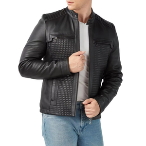 Concevez vos propres vestes en cuir de mode de style urbain, vestes en cuir pour hommes de haute qualité au meilleur prix, veste en cuir à manches longues - Product Image 5