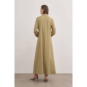 Elegante Vestido Verde Largo hasta el Suelo con Cintura Imperio Ajustable y Mangas Abullonadas - Product Image 6