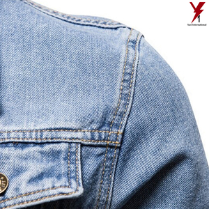 Veste en jean denim OEM pour hommes, vêtements décontractés, veste d'automne, manteau boutonné en jean, veste en jean oversize pour hommes - Product Image 3