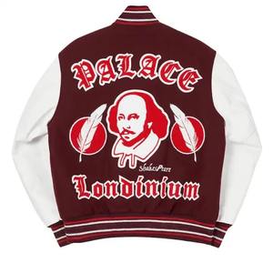 Chaqueta universitaria OEM para hombre, ropa de invierno vintage con soporte, chaqueta bomber de béisbol de cuero con logotipo bordado personalizado para hombre - Product Image 6