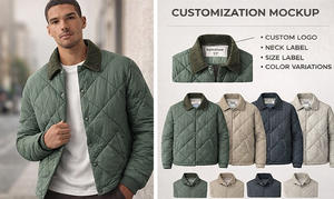 Veste matelassée sur mesure pour homme, veste d'hiver légère rembourrée, veste de travail matelassée en polyester de haute qualité, prix direct d'usine - Product Image 2