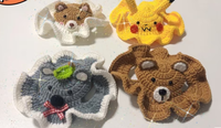 Gorro de ganchillo para gato, disfraz de gato espeluznante, gorro de punto con trenza para Halloween, sombrero de bruja hecho a mano con orificios para las orejas, gorro de ganchillo para mascotas con hilo no tóxico