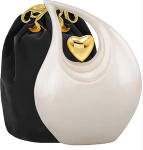 Urne funéraire moderne de luxe en métal en forme de larme avec un design de cœur mignon Urne décorative pour les cendres humaines - Product Image 3