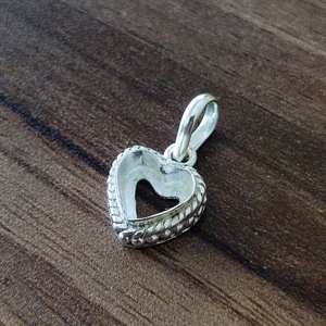 Colgante de Corazón de Plata de Ley 925 Maciza 2026, Cuentas de Bisel para Joyería DIY, Suministros en Blanco para Fabricación de Joyería, Dijes al por Mayor de 10x10mm - Product Image 6