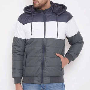 Chaqueta acolchada de invierno con estampado de logotipo personalizable para hombre al por mayor, chaqueta acolchada de largo con bolsillo de material de plumón, acolchada de burbujas OEM para hombre - Product Image 2