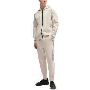 Personalizado hombres 450 GSM cremallera sudaderas 100% algodón manga térmica Casual sólido patrón deportes sudadera hombro caído cremallera sudaderas con capucha - Product Image 1