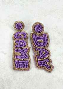 Elegantes pendientes bordados con cuentas de semillas - Product Image 3