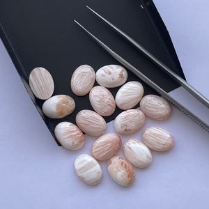 8mm 10mm 12mm melocotón blanco Natural Scholarsite liso ovalado Flatback cabujón piedra preciosa suelta piedra Real para la fabricación de joyas en línea - Product Image 1