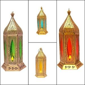 Metal Decorative <b>Candle</b> <b>Lantern</b> Retro Table <b>Outdoor</b> Gold FInishedWith Colourful Glass Metal <b>Candle</b> Holder <b>Lantern</b> <b>for</b> Home Decor - Product Image 6