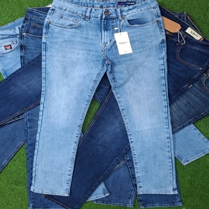 American Vintage Straight Loose Fit <b>Jeans</b> for <b>Men</b> High Street Cleanfit Whiskered Slub Style Long Denim Pants Slight <b>Flare</b> Washed - Product Image 5