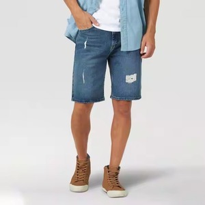 Short en jean déchiré personnalisé de haute qualité pour hommes, coupe ajustée extensible, roulé à prix abordable, jean de bonne qualité, demi-pantalon, nouveau style - Product Image 6