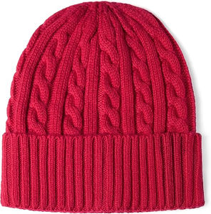 Wholesale <b>Warm</b> <b>Hat</b> Short Cuff Knitted Beanie Cap Custom Jacquard Acrylic Winter Travel Unisex Beanie - Product Image 3