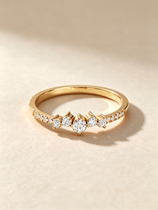 HKJA 14K Solid Gold Natural Diamond Band <b>Ring</b> Custom Fine Jewelry OEM ODM Manufacturer Moissanite <b>CZ</b> Available - Product Image 5