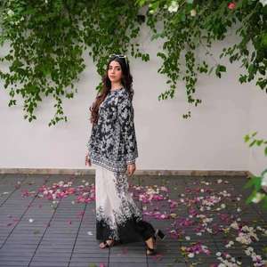 Famoso diseñador damas ropa de invierno kameez shalwar Lenin/Tela de agarre trajes de estilo pakistaní para mujeres digital impreso Lenin - Product Image 6