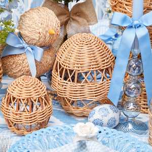 Pequeño huevo de Pascua de ratán tejido a mano huevos de mimbre para niños juguete regalos de cumpleaños dormitorio y decoración del hogar - Product Image 3