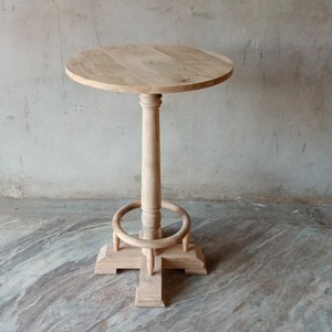A'dam Old Brown Cafe Poker <b>Table</b> Solid Wood Pedestal Base 2-Seater Classic | Vintage Antique Commercial Gambling Design Round - Product Image 4