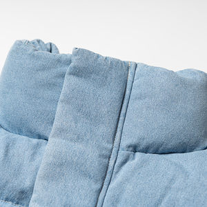 Veste matelassée unisexe vintage confortable 100% coton col montant avec fermeture éclair courte longueur motif décoration hiver 2025 - Product Image 5