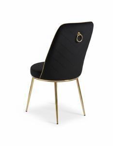 Juego de Mesa de Comedor Extensible Moderno con 6 Sillas, Tapa de Vidrio Templado, Patas de Metal, Construcción de Aglomerado, Portátil e Impermeable - Product Image 3