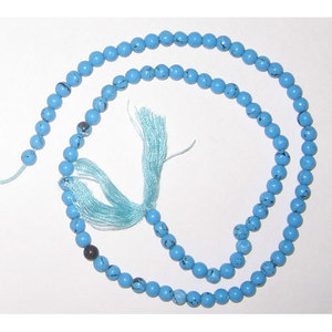 Perles rondes synthétiques turquoise unies de 4 mm pour la fabrication de bijoux et composants - Product Image 1