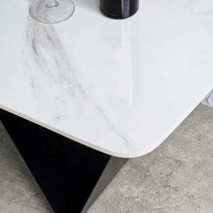 <b>Stone</b> Top Coffee Table with Powder-Coated Iron Frame Elegant End Table for Living Room Entry or Dining Home Furniture-TT68192 - Product Image 5