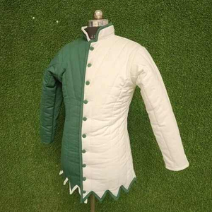Personalizable 100% algodón Medieval Gambeson abrigo Unisex acolchado armadura capucha ajuste silencioso para invierno recreaciones Cosplay estilo Vintage - Product Image 1
