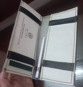 Portefeuille de chéquier en cuir véritable avec logo personnalisé pur 100 - Product Image 3