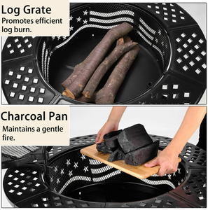High Quality Portable Metal Steel <b>Fire</b> <b>Pit</b> BBQ Grill for Outdoor Garden Patio & Camping for Burning <b>Wood</b> From VN - Product Image 3