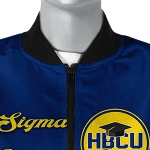 Veste bomber en satin bleu et or SGRho Sigma Gamma Rho 1922, broderie grecque, vêtements pour femmes de sororité - Product Image 6