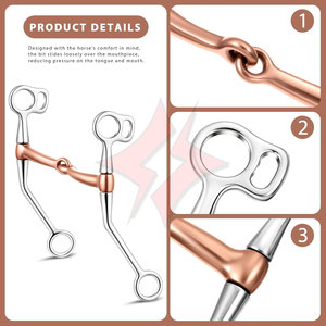 Horses Snaffle Bits 6 1/2 pulgadas Western Stainless Steel Training Bit Breeches Rodillo de cobre Chew Horse Bit - Product Image 4
