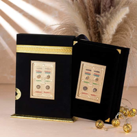 Usine de livre entier du saint coran musulman arabe de qualité supérieure imprimant des livres du saint coran avec estampage et boîte en velours personnalisée