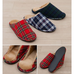 Elegante Boa de tartán de 22-24cm para interior esponjoso para zapatillas lindo azul/verde/rojo patrón de cuadros lavable amortiguación zapatos de sala de masajes - Product Image 3