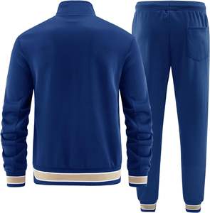 ชุดวอร์มลำลองแบบยูนิเซ็กซ์ น้ำหนักเบา 2 ชิ้น ผ้าฝ้าย 100% แบบกลับด้านได้ ระบายอากาศดี เสื้อแจ็คเก็ตแขนยาวแบบซิปเต็มตัว กางเกงวอร์มขายาว สำหรับเล่นกีฬา - Product Image 2