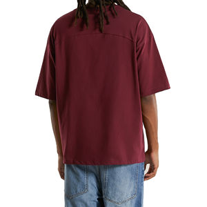 T-shirt Boxy Streetwear personnalisé pour hommes Poids lourd 100% coton Manches surdimensionnées col montant-Style urbain T-shirt Boxy pour hommes - Product Image 4