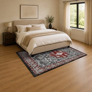 พรมเชนิลล์ LXDP-0129 จาก RUGS DEPOT ลายเมดัลเลียนหลากสีแบบดั้งเดิม พิมพ์ลายดิจิทัล ซักเครื่องได้ ไม่ลื่น - Product Image 3